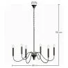 Lampa wisząca metalowa w stylu żyrandola matowa czarna – 6 ramion - Lumella image 7