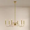 Złota lampa wisząca 6-ramienna – Nowoczesny styl żyrandola z metalu - Vintessa image 7