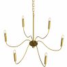Złota lampa wisząca 6-ramienna – Nowoczesny styl żyrandola z metalu - Vintessa image 7