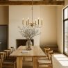 Złota lampa wisząca 6-ramienna – Nowoczesny styl żyrandola z metalu - Vintessa image 7