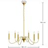 Złota lampa wisząca 6-ramienna – Nowoczesny styl żyrandola z metalu - Vintessa image 7