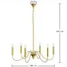 Złota lampa wisząca 6-ramienna – Nowoczesny styl żyrandola z metalu - Vintessa image 7