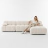 Modułowa Sofa Narożna Lewa - Tapicerowana Białą Tkaniną Bouclé - Bianca image 7