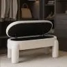 Ławka Ze Schowkiem Tapicerowana W Tkaninie Bouclé Off-White – Nowoczesne Siedzisko Do Salonu I Sypialni - Boreta image 7