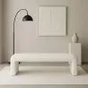 Ławka Tapicerowana Białą Tkaniną Bouclé - Nowoczesna Elegancka Minimalistyczna - Karla image 7