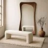 Ławka Tapicerowana Białą Tkaniną Bouclé - Nowoczesna Elegancka Minimalistyczna - Karla image 7