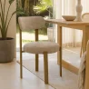 Krzesło do jadalni Chenille tapicerowane - Nogi w efekcie dębu - Ergonomiczny i nowoczesny design - Okare image 7