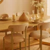 Krzesło do jadalni Chenille tapicerowane - Nogi w efekcie dębu - Ergonomiczny i nowoczesny design - Okare image 7