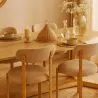Krzesło do jadalni Chenille tapicerowane - Nogi w efekcie dębu - Ergonomiczny i nowoczesny design - Okare image 7