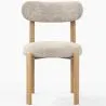 Krzesło do jadalni Chenille tapicerowane - Nogi w efekcie dębu - Ergonomiczny i nowoczesny design - Okare image 7