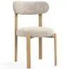 Krzesło do jadalni Chenille tapicerowane - Nogi w efekcie dębu - Ergonomiczny i nowoczesny design - Okare image 7