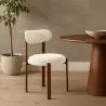Krzesło do jadalni tapicerowane w tkaninie chenille – Nogi w ciemnym efekcie drewna – Ergonomiczny i nowoczesny design – Okare image 7