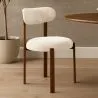 Krzesło do jadalni tapicerowane w tkaninie chenille – Nogi w ciemnym efekcie drewna – Ergonomiczny i nowoczesny design – Okare image 7