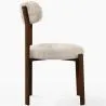Krzesło do jadalni tapicerowane w tkaninie chenille – Nogi w ciemnym efekcie drewna – Ergonomiczny i nowoczesny design – Okare image 7