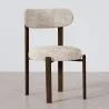 Krzesło do jadalni tapicerowane w tkaninie chenille – Nogi w ciemnym efekcie drewna – Ergonomiczny i nowoczesny design – Okare image 7