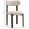 Krzesło do jadalni tapicerowane w tkaninie chenille – Nogi w ciemnym efekcie drewna – Ergonomiczny i nowoczesny design – Okare image 7