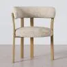 Fotel do salonu z podłokietnikami tapicerowany w tkaninie chenille – Nogi w efekcie dębu – Ergonomiczny i nowoczesny design – Okare image 7