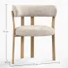 Fotel do salonu z podłokietnikami tapicerowany w tkaninie chenille – Nogi w efekcie dębu – Ergonomiczny i nowoczesny design – Okare image 7