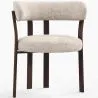 Fotel do salonu z podłokietnikami tapicerowany w tkaninie chenille – Nogi w ciemnym efekcie drewna – Ergonomiczny i nowoczesny design – Okare image 7