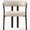 Fotel do salonu z podłokietnikami tapicerowany w tkaninie chenille – Nogi w ciemnym efekcie drewna – Ergonomiczny i nowoczesny design – Okare image 7