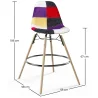 Stołek barowy – Tapicerka Patchwork – Skandynawski design i drewniane nogi – Skögur image 7