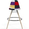 Stołek barowy – Tapicerka Patchwork – Skandynawski design i drewniane nogi – Skögur image 7