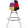 Stołek barowy – Tapicerka Patchwork – Skandynawski design i drewniane nogi – Skögur image 7