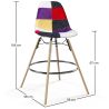 Stołek barowy – Tapicerka Patchwork – Skandynawski design i drewniane nogi – Skögur image 7
