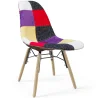 Krzesło do Jadalni - Tapicerka Patchwork - Skandynawski Design i Drewniane Nogi - Skögur image 7