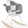 Fotel bujany w stylu nordyckim Patchwork – tapicerowany w tkaninie – Patchwork Sam  image 7