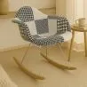 Fotel bujany w stylu nordyckim Patchwork – tapicerowany w tkaninie – Patchwork Sam  image 7