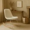Fotel bujany Minimalistyczny Bouclé – Styl nordycki z drewnianą i stalową podstawą - Skögur image 7