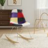 Fotel bujany Modern Patchwork – styl nordycki z drewnianymi i stalowymi nogami - Skögur image 7