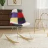 Fotel bujany Modern Patchwork – styl nordycki z drewnianymi i stalowymi nogami - Skögur image 7