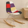 Fotel bujany Modern Patchwork – styl nordycki z drewnianymi i stalowymi nogami - Skögur image 7