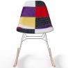 Fotel bujany Modern Patchwork – styl nordycki z drewnianymi i stalowymi nogami - Skögur image 7