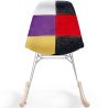 Fotel bujany Modern Patchwork – styl nordycki z drewnianymi i stalowymi nogami - Skögur image 7