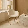 Krzesło z podłokietnikami - Tapicerowane bouclé - Skandynawski - Jadalnia, biuro lub poczekalnia - Nordika image 7