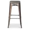 Stołek barowy w stylu industrialnym - drewno & stal - 76cm - Stylix image 7