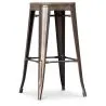 Stołek barowy w stylu industrialnym - drewno & stal - 76cm - Stylix image 7
