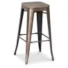 Stołek barowy w stylu industrialnym - drewno & stal - 76cm - Stylix image 7