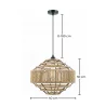 Lampa wisząca - Naturalna lina i czarna metalowa rama - Lapor image 7