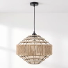 Lampa wisząca - Naturalna lina i czarna metalowa rama - Lapor image 7