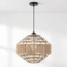 Lampa wisząca - Naturalna lina i czarna metalowa rama - Lapor image 7