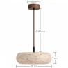 Lampa wisząca sufitowa – drewno i trawertyn – Marguerite image 7