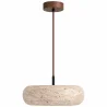 Lampa wisząca sufitowa – drewno i trawertyn – Marguerite image 7