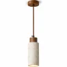 Lampa wisząca sufitowa, drewno i trawertyn – Élodie image 7