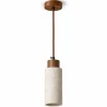 Lampa wisząca sufitowa, drewno i trawertyn – Élodie image 7