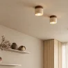 Lampa sufitowa – plafon – drewno i trawertyn – Léonie image 7