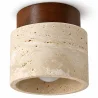 Lampa sufitowa – plafon – drewno i trawertyn – Léonie image 7